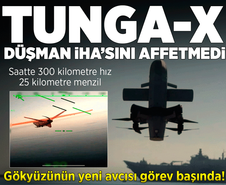 TUNGA-X düşman İHA'sını affetmedi! Saatte 300 kilometre hız, 25 kilometre menzil