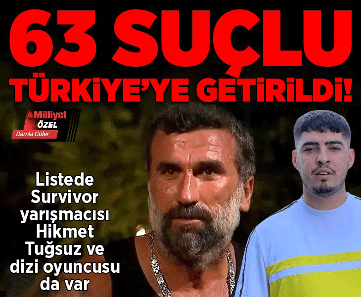 63 suçlu Türkiye'ye getirildi! Listede Survivor Hikmet Tuğsuz ve Sıfır Bir oyuncusu Cengizhan Yurdutek de var