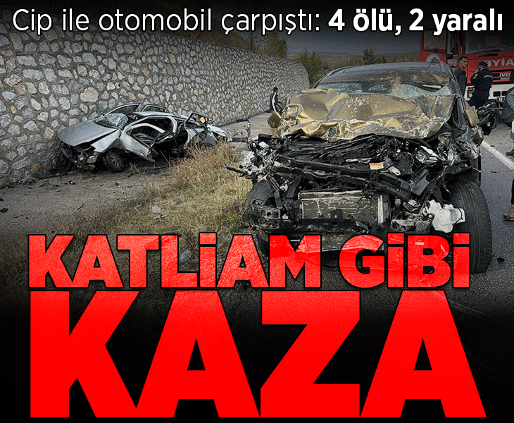 Çorum’da korkunç kaza! Cip ile otomobil çarpıştı: 4 ölü, 2 yaralı