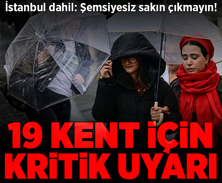 Son dakika... Meteoroloji'den son dakika uyarısı! İstanbul dahil 19 il için alarm verildi