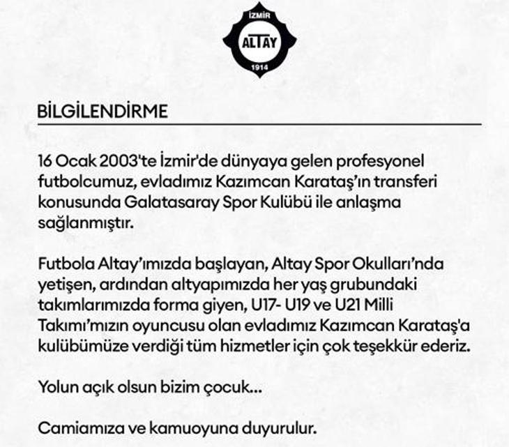 Kazımcan Karataş resmen Galatasarayda