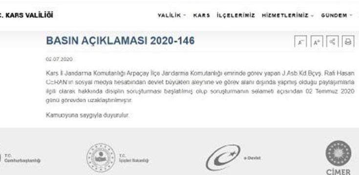 Atatürk aleyhine paylaşım yapan astsubay hakkında flaş gelişme