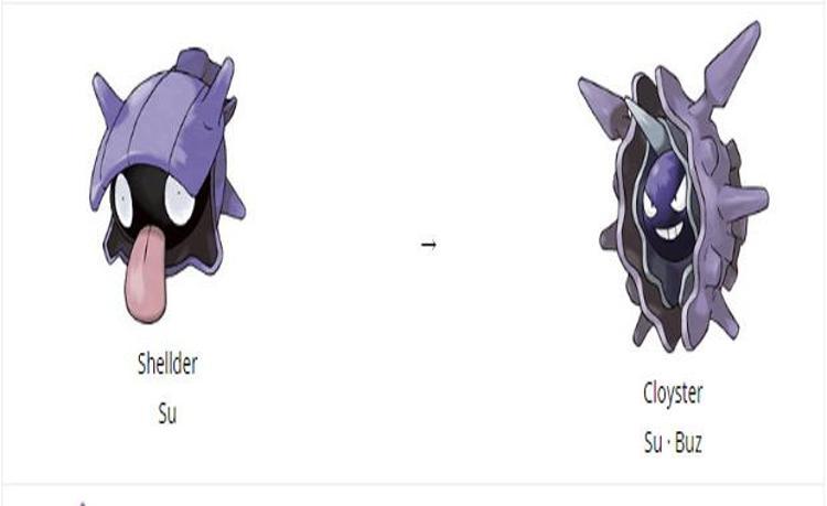 cloyster pokemon evrimi