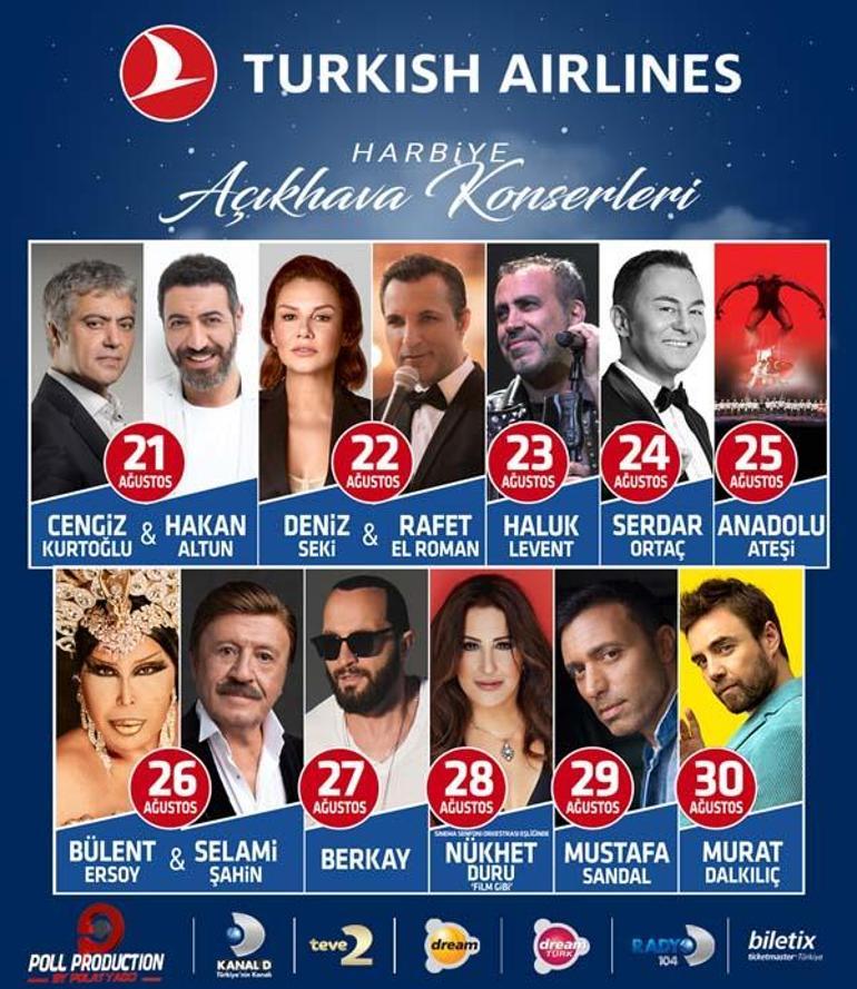 Turkish Airlines Harbiye Açıkhava Konserleri başlıyor