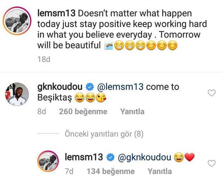 Beşiktaşlı NKoudoudan Leminaya transfer çağrısı
