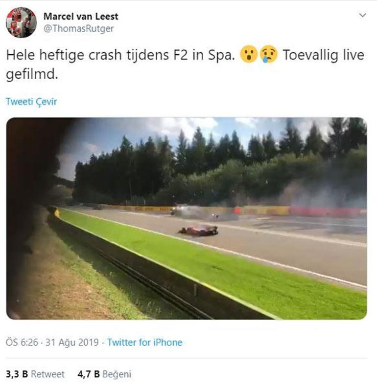 Formula 2de korkunç kaza Hubert hayatını kaybetti...