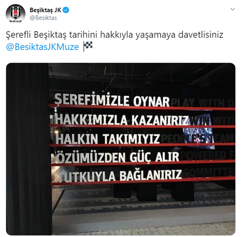 Beşiktaştan dikkat çeken paylaşım