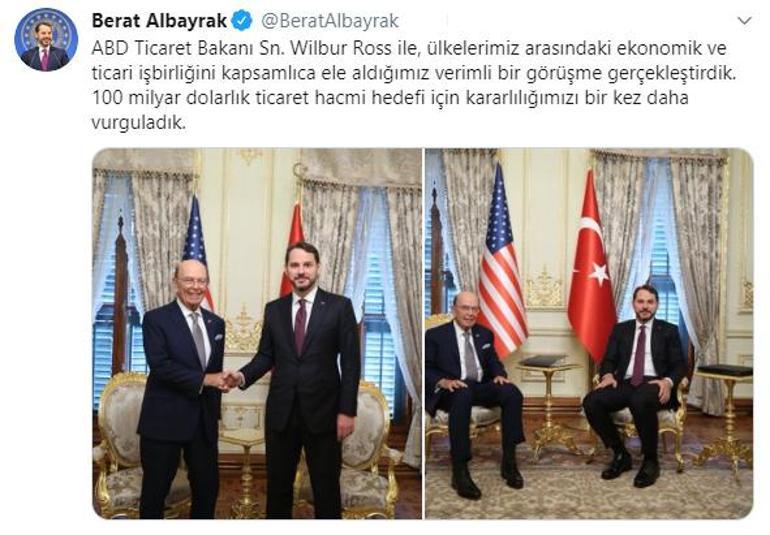 Bakan Albayrak: ABD Ticaret Bakanı Ross ile verimli bir görüşme gerçekleştirdik