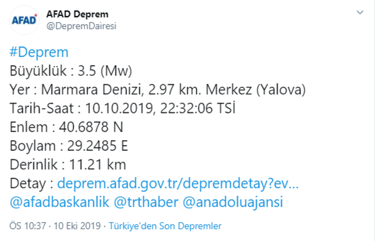 Son dakika Marmarada korkutan deprem