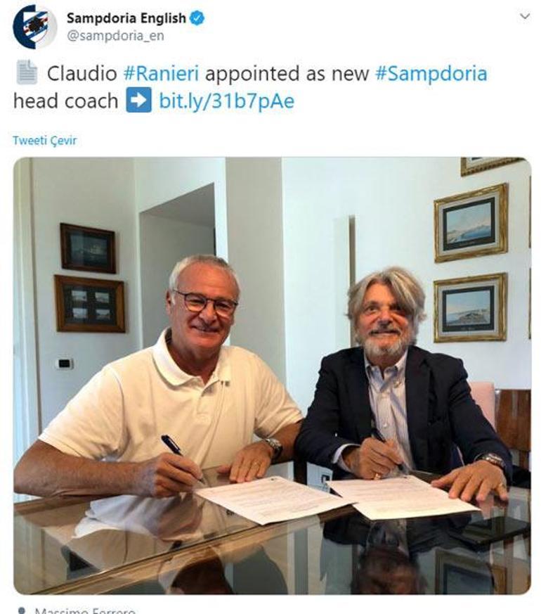 Sampdoria, Claudio Ranieri ile anlaştı