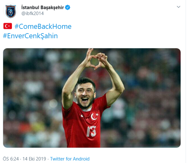 Süper Lig kulüplerinden Enver Cenk Şahine destek