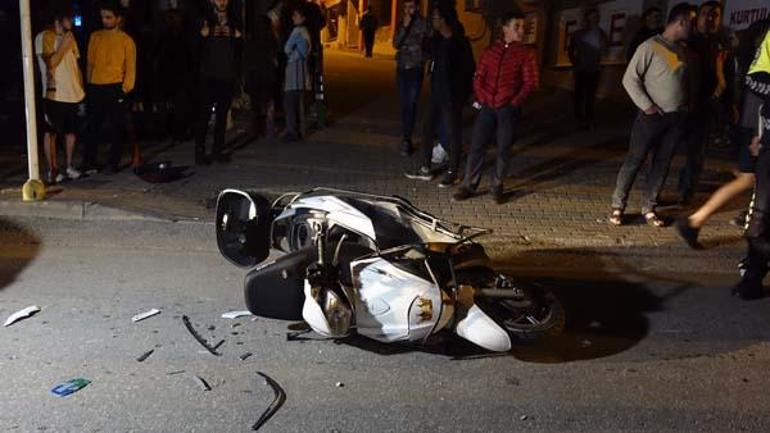 Bursada otomobille çarpışan motosikletin sürücüsü ağır yaralandı