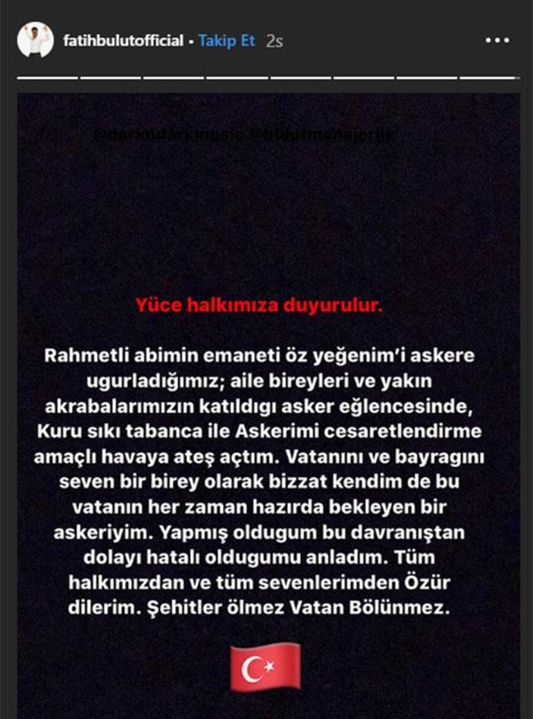 Fatih Bulut asker uğurlamasında havaya 11 el ateş etti