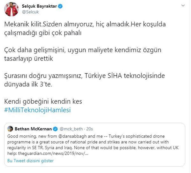 The Guardianın İHA iddiasına Selçuk Bayraktardan yanıt
