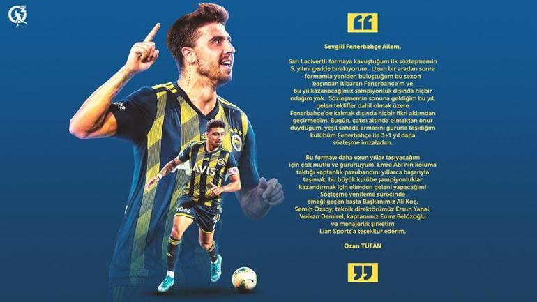 Ozan Tufandan Fenerbahçeye 3+1 yıllık imza İşte serbest kalma bedeli...