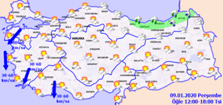 Hava durumu bugün nasıl olacak İstanbula kar ne zaman yağacak 9 Ocak hava durumu raporu