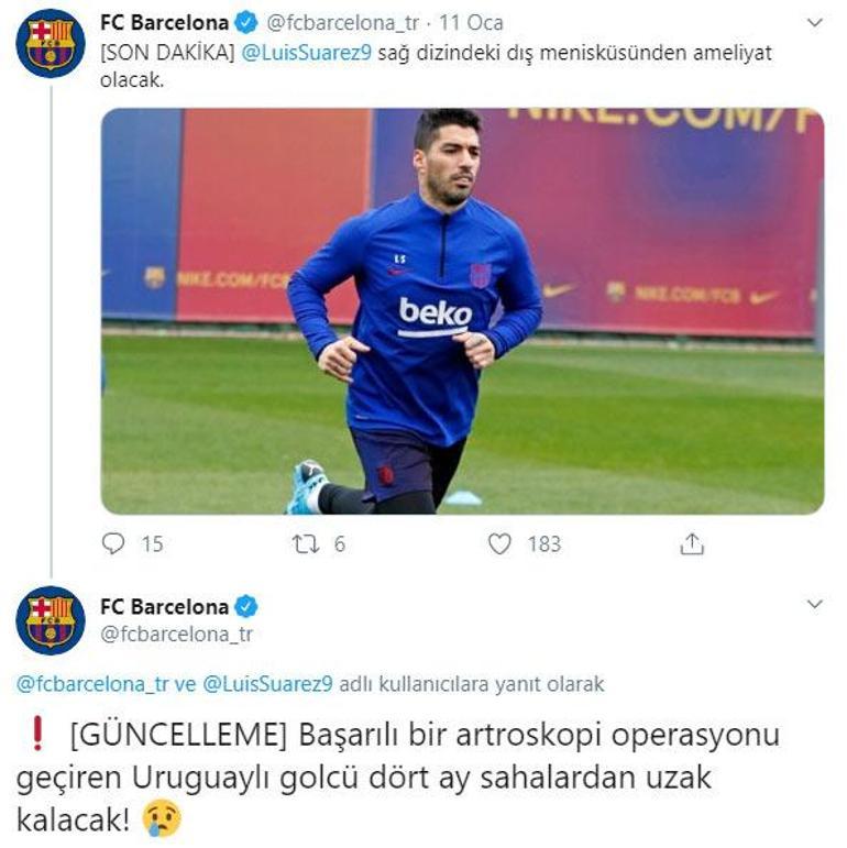 Son dakika | Barcelonada Suarez şoku 4 ay yok...