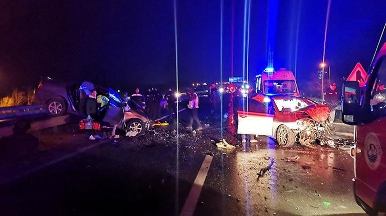 Edirnede feci kaza 3 ölü, 2 yaralı