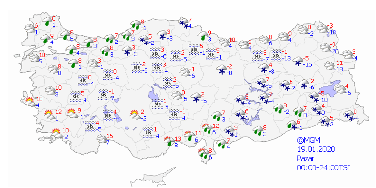 19 Ocak hava durumu... Pazar günü hava nasıl olacak Yağmur yağacak mı