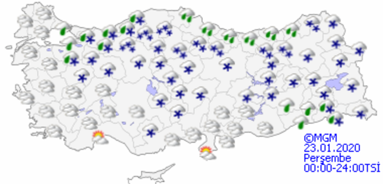 Meteorolojiden son dakika kar uyarısı 23 Ocak hava durumu raporu