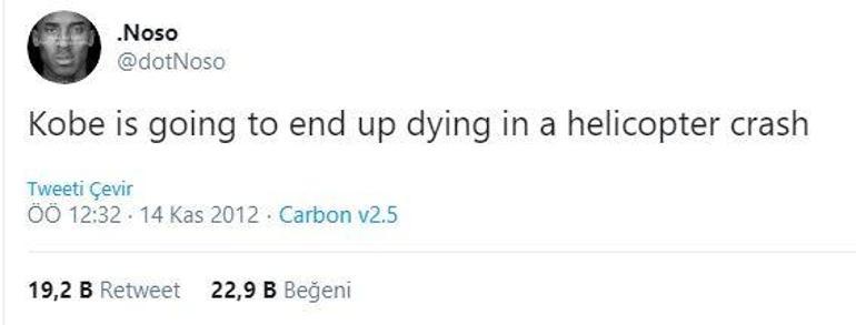 Son dakika haberi... Şaşırtan tweet Kobe Bryantın helikopter kazasını 8 yıl önce yazdı