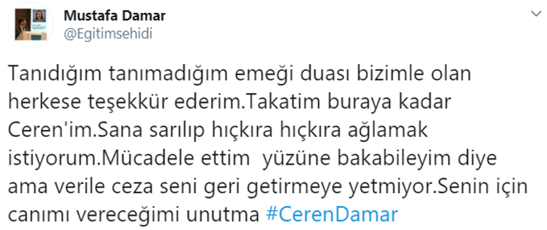 Ceren Damar davasında ağırlaştırılmış müebbet