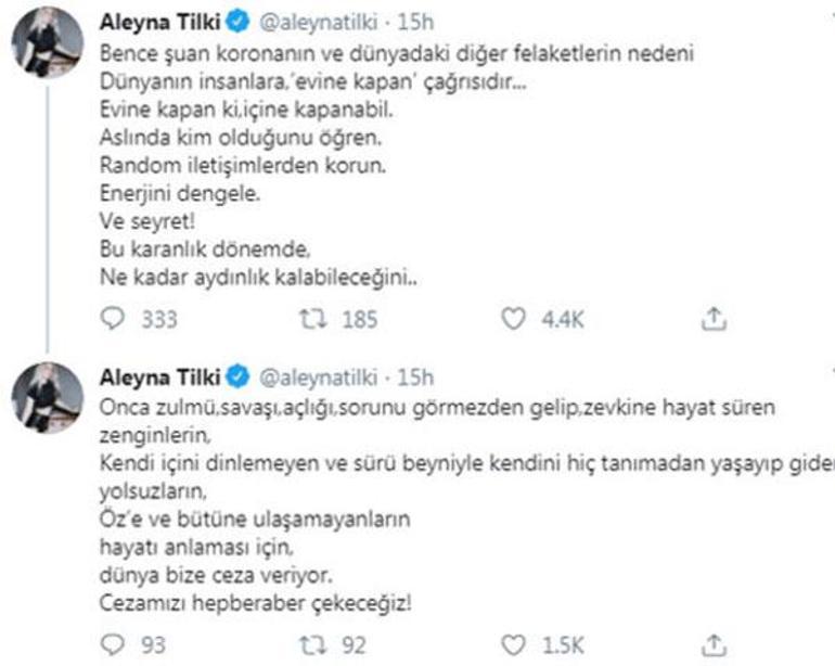 Aleyna Tilkinin corona virüs paylaşımı şaşırttı