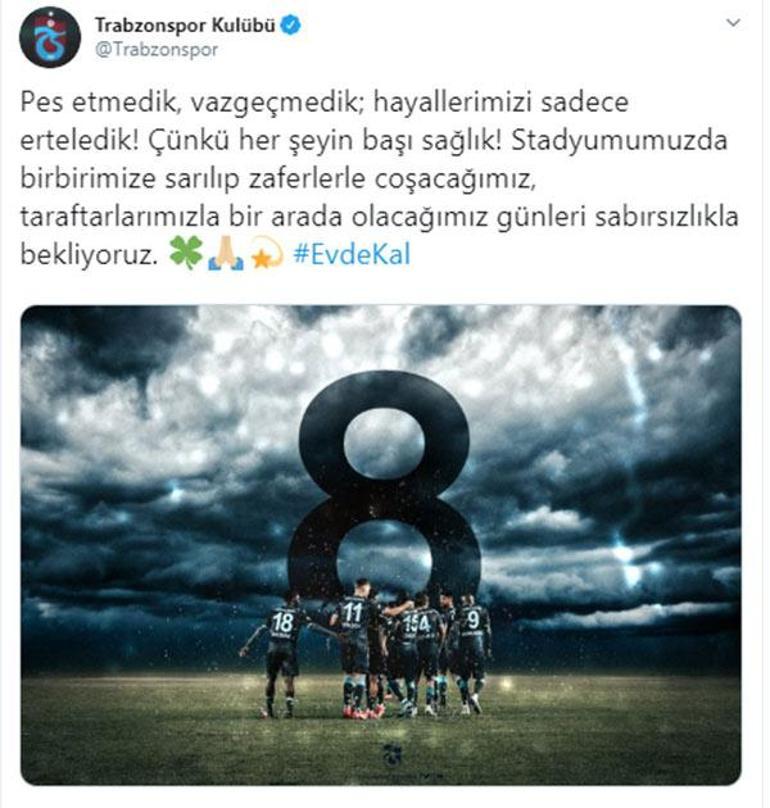 Erteleme kararı sonrası Trabzonspordan paylaşım