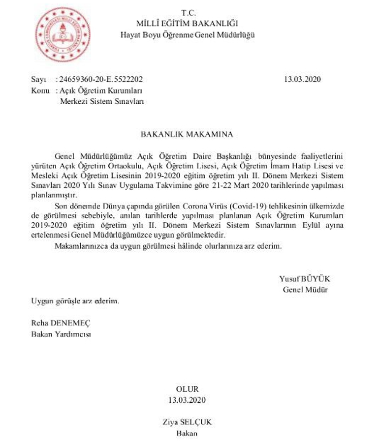 AÖL sınavları 2020 ertelendi mi Açık lise 2. Dönem sınavları ne zaman yapılacak