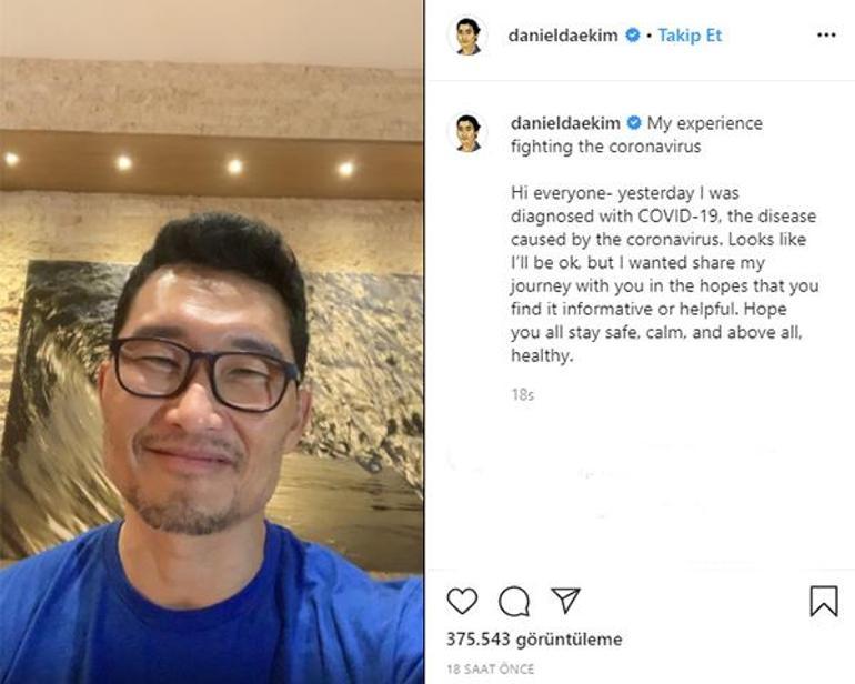 Oyuncu Daniel Dae Kim corona virüs testinin pozitif çıktığını duyurdu