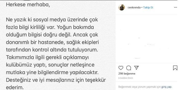 Fenerbahçede Cenk Rendadan Corona virüs açıklaması