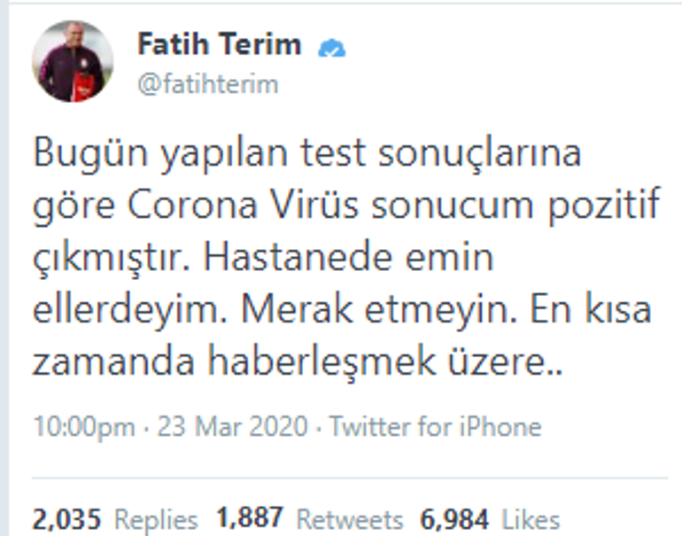 Fatih Terim kimdir, kaç yaşında son durumu ne Fatih Terimin corona virüs test sonucu açıklandı