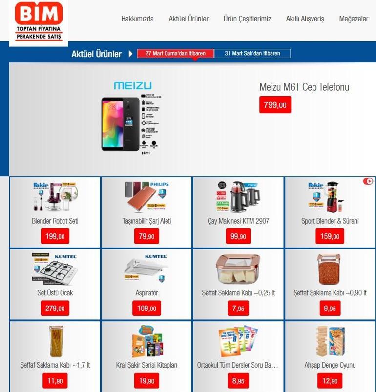 BİM aktüel katalog 27 Mart 2020 Cuma indirimi