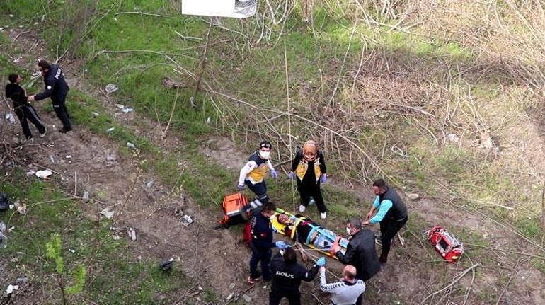 18 yaşındaki genç köprüden atladı Film izler gibi izledi