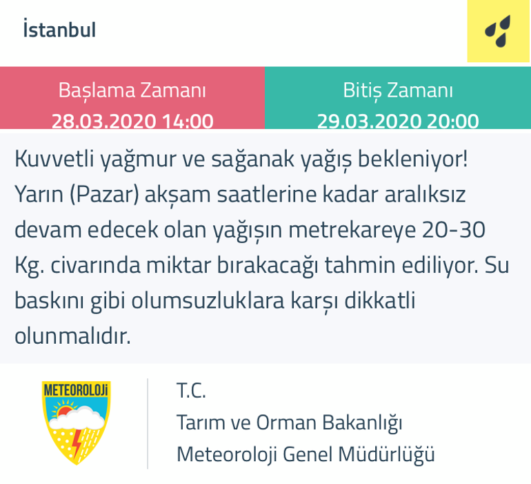 Son dakika Meteoroloji açıkladı İstanbul için sarı uyarı...
