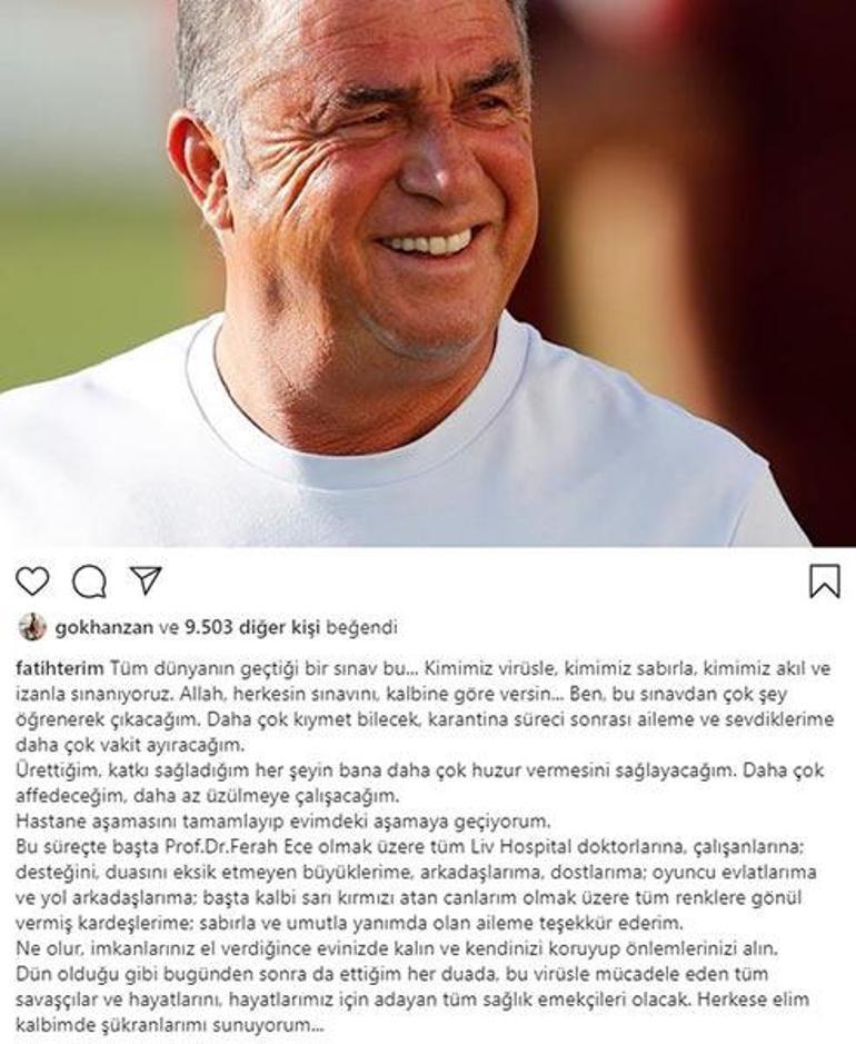Son dakika haberi | Fatih Terimden bir paylaşım daha...