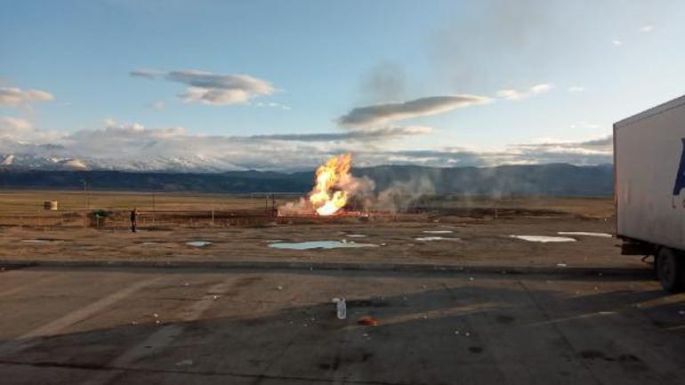 Ağrı- Gürbulak Sınır Kapısında doğal gaz boru hattında patlama
