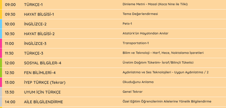 EBA TV İlköğretim, Ortaokul, Lise canlı ders yayınları 3 Nisan EBA ders programı ve frekans bilgileri