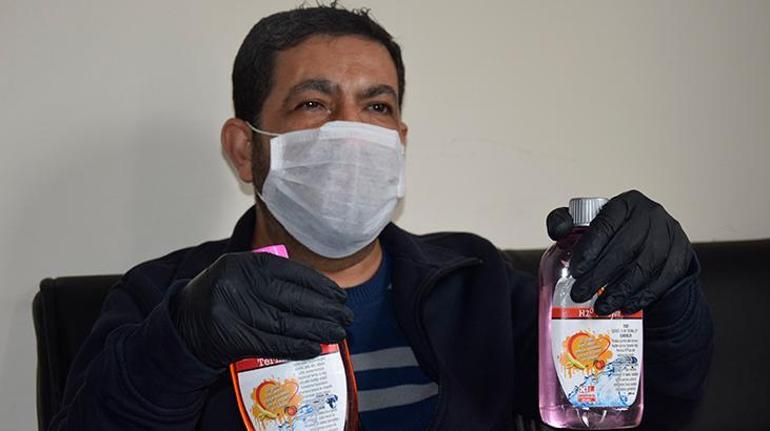 Maske ve eldiven sipariş etti sıvı sabun çıktı