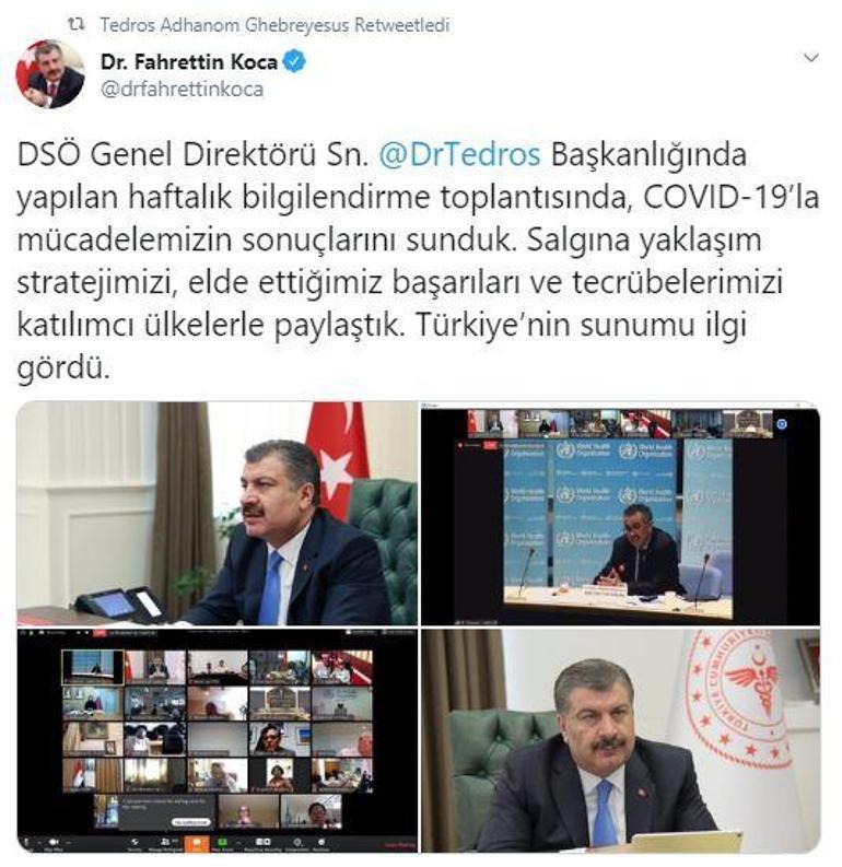 Son dakika: Dünya Sağlık Örgütü Genel Direktöründen sosyal medyada Türkiye paylaşımı