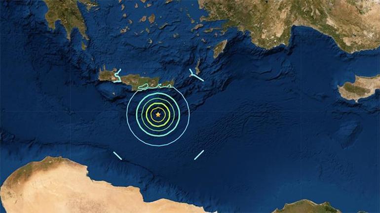 Son dakika Akdenizde Girit açıklarında şiddetli deprem Depremin büyüklüğü...