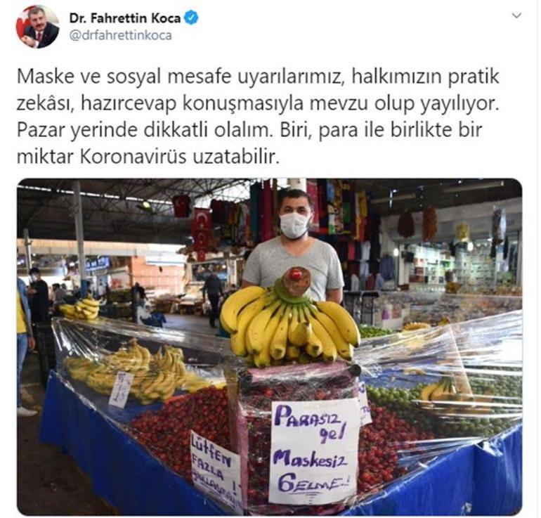 Bakan Kocadan pazar uyarısı: Biri, parayla birlikte bir miktar corona virüs uzatabilir