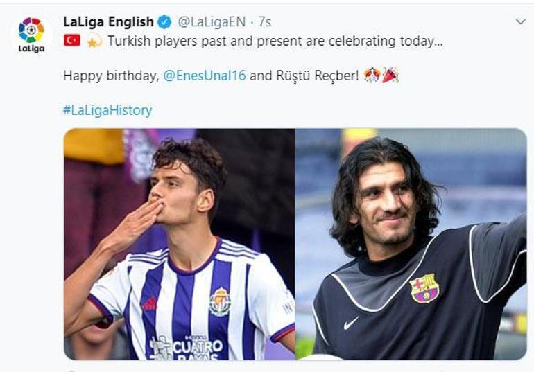 La Ligadan Rüştü Reçber ve Enes Ünala doğum günü kutlaması