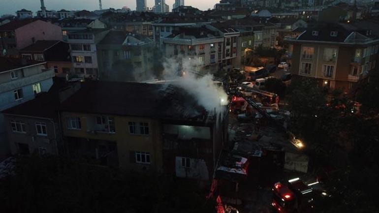 Ataşehirde korkutan yangın Çevre ilçelerden destek geldi