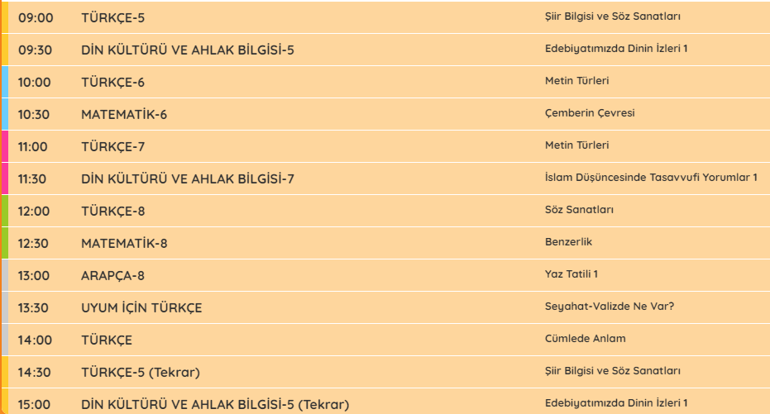 EBA TV 14 Mayıs ders programı EBA TV canlı ders yayını izleme linkleri ve frekans bilgileri