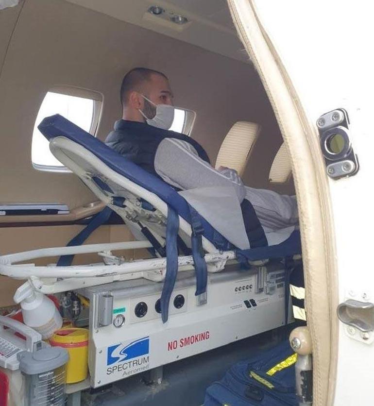 Kanser hastası Türk genci İsveçten ambulans uçakla Türkiyeye geldi