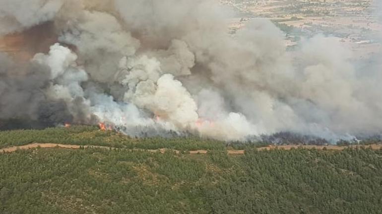 Son dakika Muğla ve Kütahyada ormanlık alanda korkutan yangın...