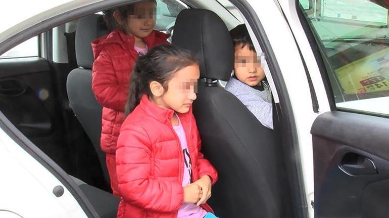Esenyurtta otomobilde bırakılan ve korkudan ağlayan çocukları polis sakinleştirdi