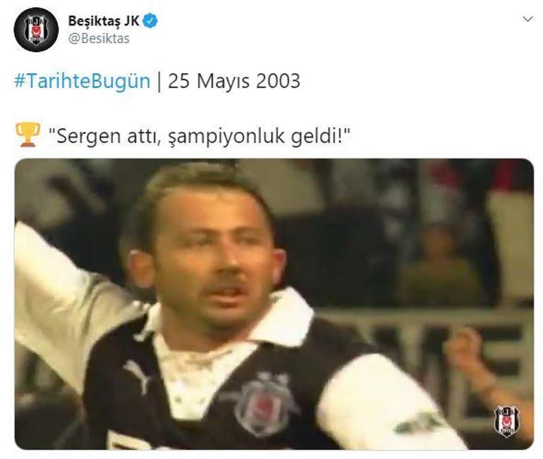 Beşiktaştan Sergen Yalçın ve 100. yıl paylaşımı