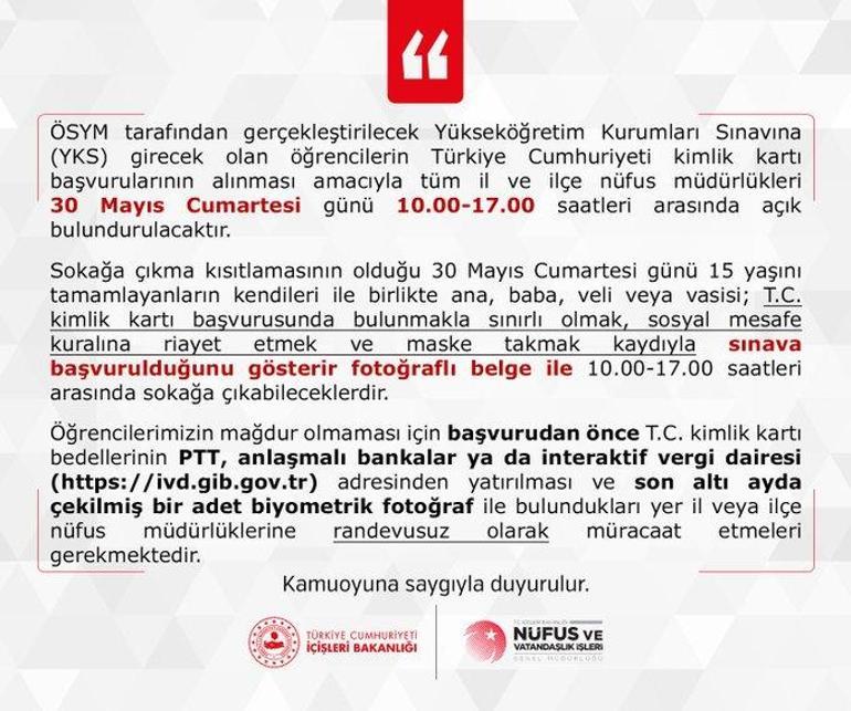 Son dakika... YKSye girecek öğrencileri ilgilendiriyor Açık olacak